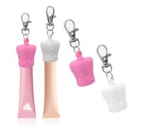 BRDXOOL 2 pezzi portachiavi lucidalabbra, adatto per tappi lucidalabbra, da 1,4 a 1,8 cm, portachiavi da donna, accessorio pratico e alla moda, Colore: rosa., L