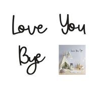BRDXOOL Love you bye - Decorazione per porta di casa, decorazione in legno nero, adatto per pareti, finestre, porte, angoli, corridoi, ingressi, esprimere amore, regali