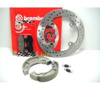 BRE12 KIT COMPLETO DISCO FRENO BREMBO + GANASCE RMS HONDA DYLAN 125 2000 2001