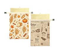 Bread Bags For Homemade Bread - 2Pcs Beeswax Freshness Preservation Keeper | Large Capacity Toast Container Bag for Toast Baguettes Kitchen Bakery Home Picnic Travel Camping