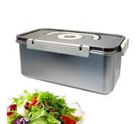 Bread Box - Stainless Steel Food Storage Container, Large Airtight Bread Keeper with Handle, Leakproof 304 Steel Storage Box | Portable Food Container for Kitchen Picnic Camping Travel School