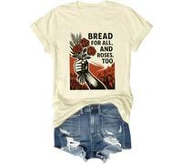 Bread for All and Roses Too Shirt Bread and Roses T Shirt Femminista Floreale Donne Uguaglianza Giorno Top, Colore: giallo crema., XL