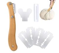 Bread Lame / Scoring Tool - European Knife, Wooden Handle For Sourdough | 19cm Length | Sourdough Scoring Tool Professional Slashing Scorer | Stainless Steel, 5 Blades for Home Kitchen, Bakery