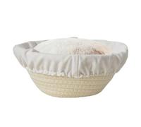 Bread Proofing Basket - Handmade Cotton Rope Sourdough Basket With Liner | Pastry Making Storage Container | Thick Breathable Inner Pad | Kitchen Gadget Baking Supplies For Artisan Breads | Round Oval