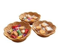 Bread - Scarpe da ginnastica For, Serving 3 pezzi, imitazione rattan Woven | Tea Table Serving Tray Home Living Room Bedroom Kitchen Dining Room Entryway Countertop Coffee Table Shop Store