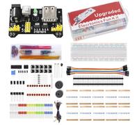 Breadboard Starter Kit con 830 punti di connessione e alimentatore da 9 V, include pulsanti cicalini componenti per lo sviluppo e la prototipazione elettronica