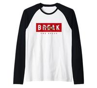 Break The Rules Wild Tiger Quotes Illustration Graphic Maglia con Maniche Raglan