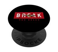Break the Rules Wild Tiger Quotes Illustration Graphic PopSockets PopGrip Adesivo