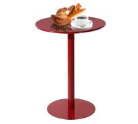Breakfast Dining Desk Garden Bar Table - Metal High Table, Red Cocktail Pub Table, Outdoor Drinks or BBQ Bar Table, Coffee Counter Table Indoor Side/End Table for Sofa(48x48x72cm)