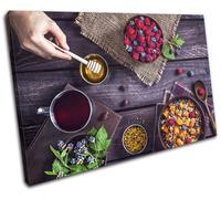 Breakfast Healthy Cafe Food Kitchen SINGLE TELA parete arte foto stampa