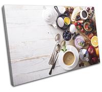 Breakfast Healthy Cafe Food Kitchen SINGLE TELA parete arte foto stampa