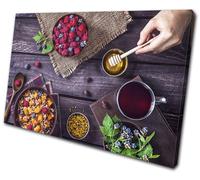 Breakfast Healthy Cafe Food Kitchen SINGLE TELA parete arte foto stampa