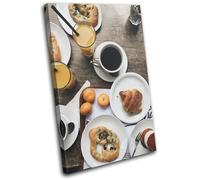 Breakfast Healthy Cafe Food Kitchen SINGLE TELA parete arte foto stampa