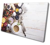 Breakfast Healthy Cafe Food Kitchen SINGLE TELA parete arte foto stampa