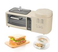 Breakfast Station, 4 In 1 Breakfast Maker Machine with 1L Cooking Pot, Non-stick Frypan, 8L Toaster with HD Touch Screen, 2 Layer Independent Temperature Control, Suitable for Home Use ( Color : White