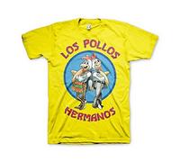 Breaking Bad Maglietta Uomo Licenza Ufficiale Los Pollos Hermanos Mezze Maniche (Gialla), Medium