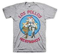 Breaking Bad Licenza Ufficiale Los Pollos Hermanos Maglietta (H.Grigio), Medium