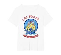 Breaking Bad Los Pollos Hermanos Hazmat Suits TV Show Maglietta, Donna Plus-Size, Bianco, 3X
