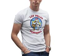 Breaking Bad Los Pollos Hermanos Restaurant Albuquerque Fun T-Shirt Maglietta Bianca per Uomo Size S