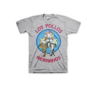 Breaking Bad Officially Licensed Merchandise Los Pollos Hermanos T-Shirt (H.Grey), Medium