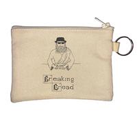 Breaking Bread - Portamonete divertente con parodia a matita e schizzo, colore: Beige