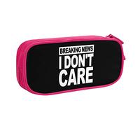 Breaking News I Don't Care Pencil Pouch Astuccio per matite portatile a doppio strato per ufficio e scuola di grande capacità