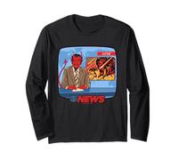 Breaking News Satan Occult Retro Vintage Funny Adult Humor Maglia a Manica