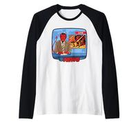 Breaking News Satan Occult Retro Vintage Funny Adult Humor Maglia con Maniche Raglan