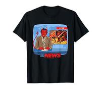 Breaking News Satan Occult Retro Vintage Funny Adult Humor Maglietta