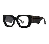 Breaksun Occhiali a luce blu con montatura spessa, per uomo e donna, alla moda, oversize, quadrati, per computer da gioco, nero, gamba modellata, MM, Nero, Gamba fantasia, MM