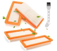 BREANIFULL Set di 4 filtri di ricambio per aspirapolvere multiuso Kärcher WD6/WD5/WD4/MV4/MV5/MV6 multiuso con 1 spazzola piccola