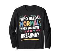 BREANNA Personalized Name Funny Cute Custom BREANNA Name Maglia a Manica