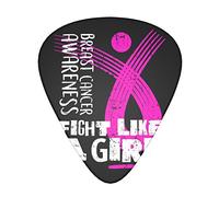 Breast Cancer Awareness Confezione da 12 plettri per chitarra, include calibri sottili, medi e pesanti 3 misure per plettri elettrici per chitarra acustica