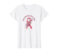 Breast Cancer Awareness - Maglietta con Citazione Together We Rise in Pink Maglietta