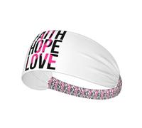 Breast Cancer Faith Hope Love Elastic Exercise Headband For Women&Men,Wide Headbands For Women Athletic Sweatbands - Fashion Elastic Sports Hair Band For Yoga Fitness