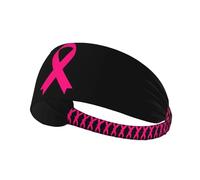Breast Cancer Pink Ribbon Elastic Exercise Headband For Women&Men,Wide Headbands For Women Athletic Sweatbands - Fashion Elastic Sports Hair Band For Yoga Fitness