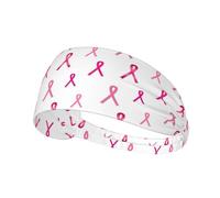 Breast Cancer Ribbon Elastic Exercise Headband For Women&Men,Wide Headbands For Women Athletic Sweatbands - Fashion Elastic Sports Hair Band For Yoga Fitness