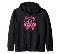 Breast Cancer Survivor T-Shirt - Nastro Rosa guantoni da Boxe Felpa con Cappuccio