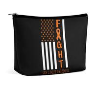Breast Cancer Warrior Support Squad Skin Cancer Awareness Borsa cosmetica da viaggio Borsa per il trucco portatile Borsa da toeletta di grande capacità Borse portaoggetti per donne-3