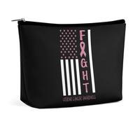 Breast Cancer Warrior Support Squad Uterine Cancer Awareness Borsa cosmetica da viaggio Borsa per il trucco portatile Borsa da toeletta di grande capacità Borse portaoggetti per donne-3