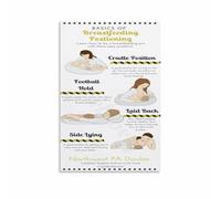 Breastfeeding Positions Chart Nursing Guide Poster for Newborns and Moms Lactation Education Helpful Wall-Art Nursery Decor(Framed,12x18inch(30x45cm))