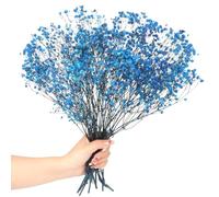 Breath del Bambino Essiccato Fiori Mazzo Naturale Fiori Essiccati Respiro del Bambino Real Gypsophila Branches per la Tavola di Nozze Vaso Partito Giardino DIY Corona floreale Home Decor (Blu tesoro)