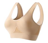 Breathable Cool Liftup Air Bra, Wireless Plus Size Sports Bra with Mesh Support, Breathable Anti-Sagging for Women (Skin,M)