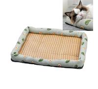 Breathable Natural Rattan Pet Summer Cooling Mat Bed, Pet Ice Pad Mat, Cats Dogs Cooling Bed, Washable Summer Pet Ice Mat Sleeping Pad (#2,XL)