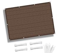 Breathable Sun Shade Sail 8 m x 1,6 m with Eyelets & Mounting Ropes Brown Awning for Backyard Camping Recinzione UV Protection