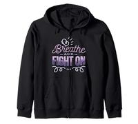 Breathe And Fight ON Cystic Fibrosis Warrior Awareness Meme Felpa con Cappuccio