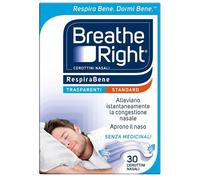 Breathe Right Cerottini Nasali Respira Bene Trasparenti Standard, 30 cerottini