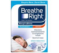 Breathe Right Cerottini Nasali Trasparenti Grandi 30 pezzi