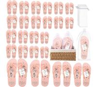 Breathffy 24 paia di infradito da donna per matrimonio, sandali da sposa con biglietti di dimensioni con coulisse, Oro rosato, Small-X-Large