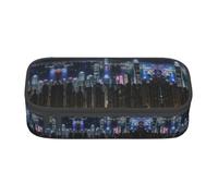 BREAUX Aerial Night of View Hong Kong stampa unisex matita astuccio, versatile sacchetto di cancelleria per ufficio, viaggi o trucco